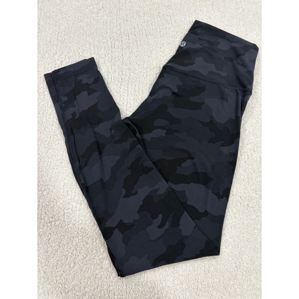 Lululemon Align Pant 28" Heritage 365 Camo Deep Coal Multi Size 8 Black Yoga